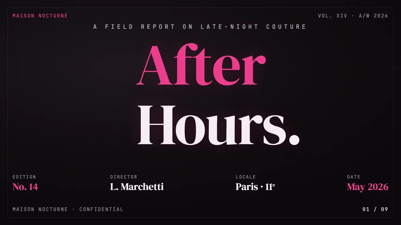 Pink Script — After Hours slide preview
